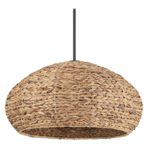 Hunter Fan Company Hunter Fan Company Cambria Matte Black Pendant Light with Bowl / Dome Shade 48070