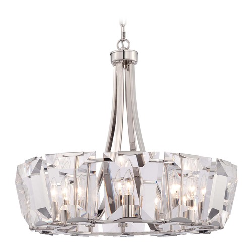 Castle Aurora Polished Nickel Crystal Chandelier by Metropolitan Lighting