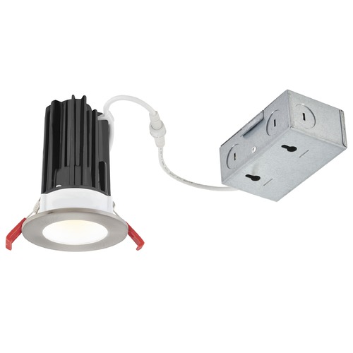 2'' LED Canless 15W Brushed Nickel/White Recessed Downlight 2700K 24Deg IC Rated By Recesso