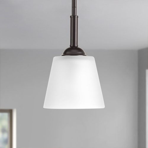 Progress Lighting Arden Antique Bronze Mini Pendant with Coolie Shade by Progress Lighting P5092-20