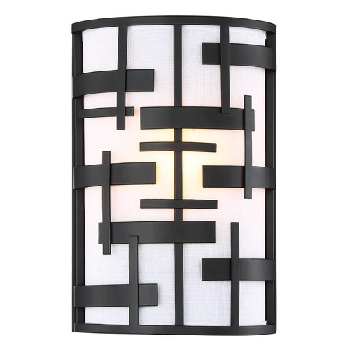 Lansing Textured Black Sconce by Nuvo Lighting