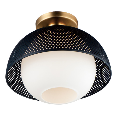 Maxim Lighting Perf Black & Satin Brass Flushmount Light