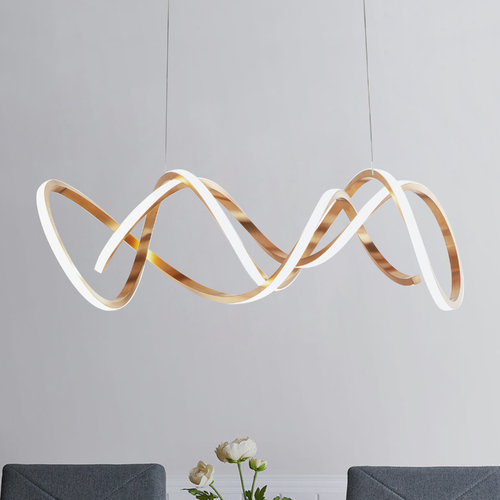 Signature LED Pendant in Brushed Champagne by ET2 Lighting