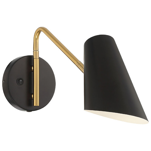 Access Lighting Eames Black & Antique Brushed Brass LED Sconce by Access Lighting 72014LEDD-BWA