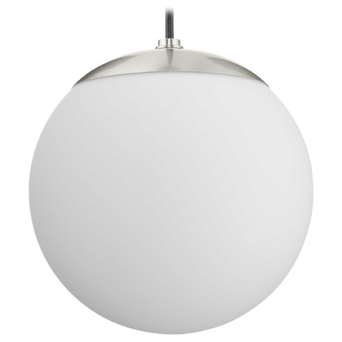Progress Lighting Atwell Brushed Nickel Mini-Pendant Light with Globe Shade
