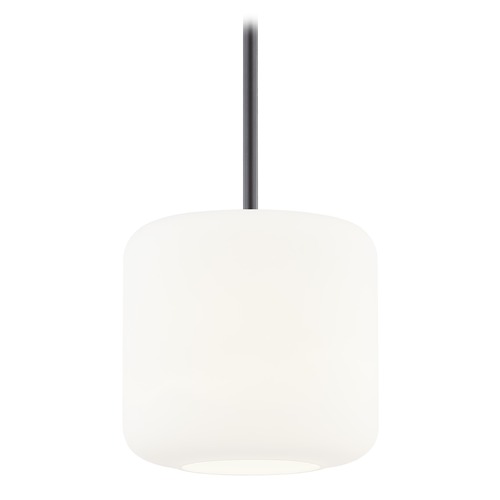 Design Classics Lighting Fest Neuvelle Bronze Mini-Pendant Light with Medium Satin White Drum Glass 531-220 GL1070-WH