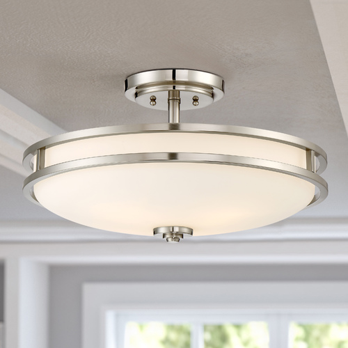 Quoizel Lighting Cadet Brushed Nickel Semi-Flush by Quoizel Lighting CDT1719BN