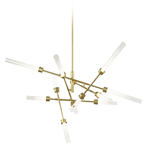 Visual Comfort Modern Collection Linger 12-Light Abstract Chandelier in Brass by Visual Comfort Modern 700LNG12ANB-LED930