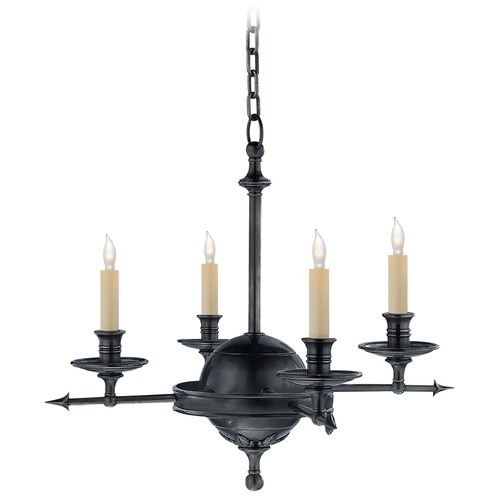 Visual Comfort Signature Collection E.F. Chapman Leaf and Arrow Chandelier in Bronze by Visual Comfort Signature CHC1448BZ