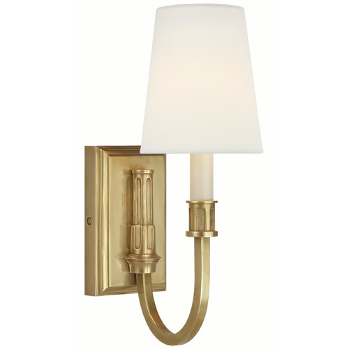 Visual Comfort Signature Collection Thomas O'brien Modern Library Hand-Rubbed Antique Brass Sconce