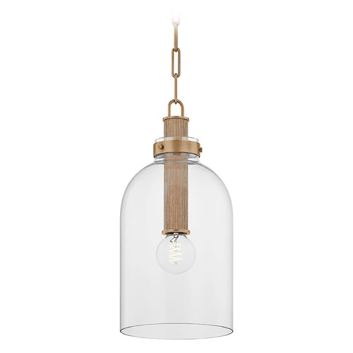 Troy Lighting Kori Patina Brass LED Mini-Pendant Light with Bowl / Dome Shade