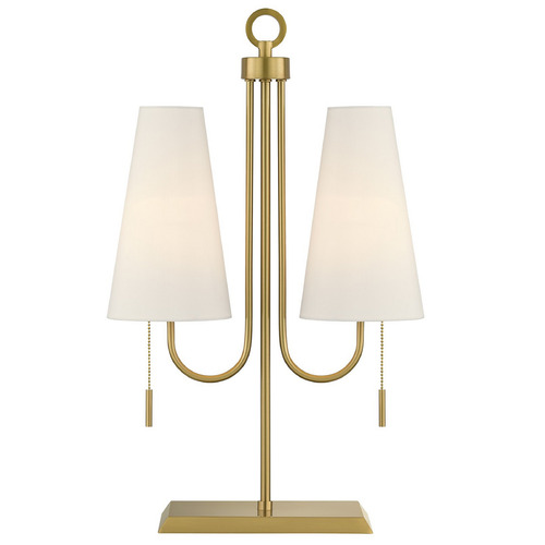 Savoy House Lighting Warm Brass Table Lamp with Conical Shade