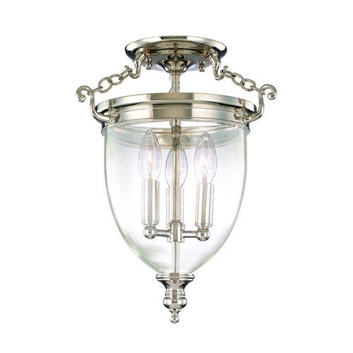 Hudson Valley Lighting Hanover Semi-Flush Mount in Polished Nickel by Hudson Valley Lighting 140-PN