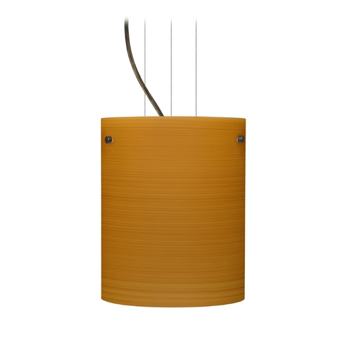 Besa Lighting Modern Pendant Light Brown Glass Bronze by Besa Lighting 1KG-4006OK-BR