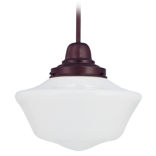 14-Inch Bronze Schoolhouse Pendant Light