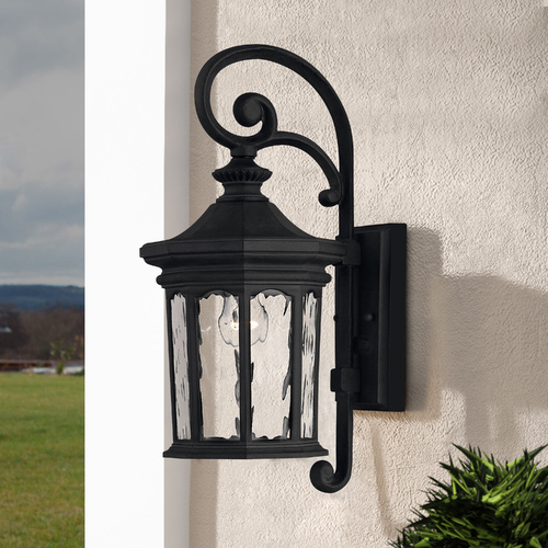 Hinkley Outdoor Wall Light with Clear Glass in Museum Black Finish 1600MB