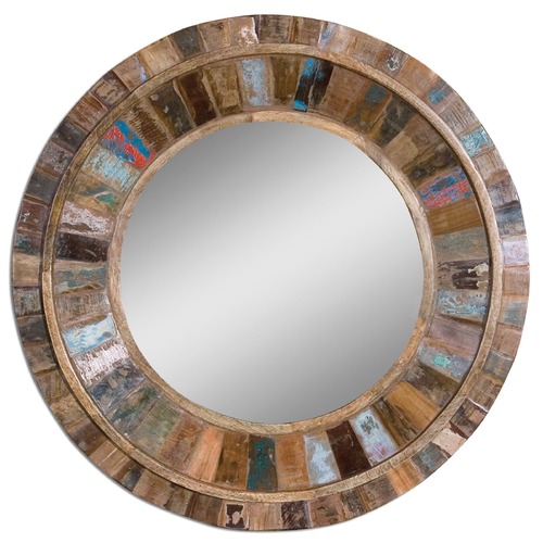 Uttermost Lighting Uttermost Jeremiah Round Wood Mirror 4017