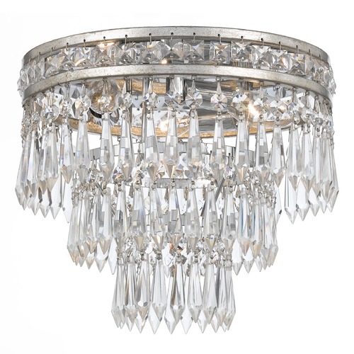 Crystorama Lighting Mercer Olde Silver Flushmount Light