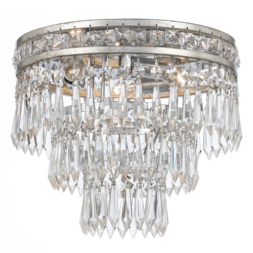 Crystorama Lighting Crystorama Lighting Mercer Olde Silver Flushmount Light 5260-OS-CL-MWP