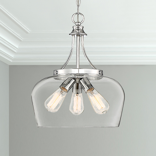Octave Polished Chrome Pendant by Savoy House