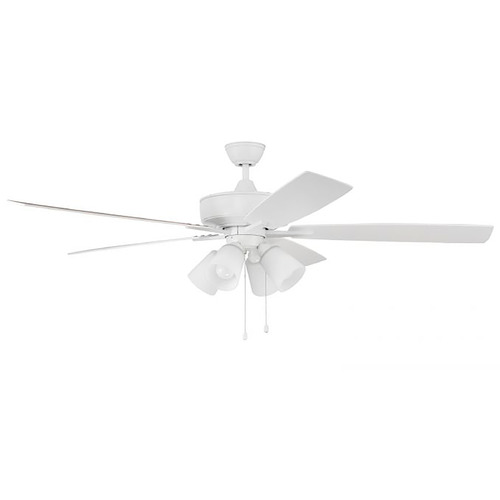 Craftmade Lighting Super Pro 114 60-Inch LED Fan in White by Craftmade Lighting S114W5-60WWOK