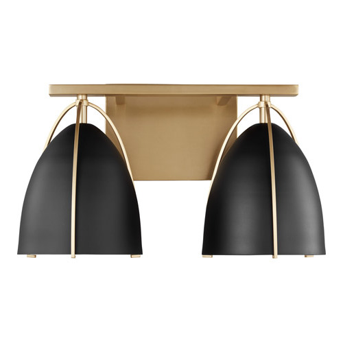 Norman 15-Inch Vanity Light in Satin Brass by Visual Comfort Studio