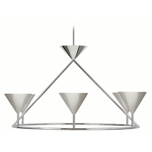 Visual Comfort Signature Collection Paloma Contreras Orsay Chandelier in Polished Nickel by VC Signature PCD5205PN