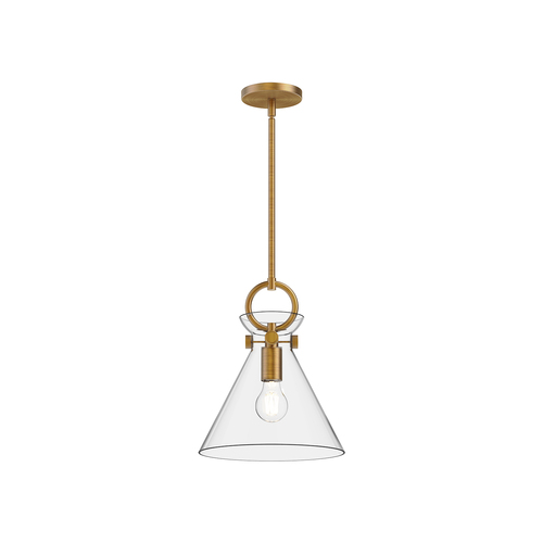 Alora Lighting Alora Lighting Emerson Aged Gold Pendant Light with Conical Shade PD412511AGCL