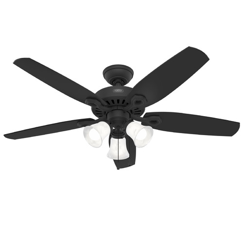 Hunter Fan Company Builder Matte Black LED Ceiling Fan with Light
