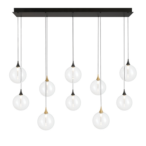 Lissa 47-Inch LED Linear Chandelier in Black & Gold by Eurofase