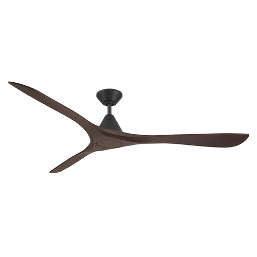 Modern Forms Carve Matte Black & Dark Walnut Ceiling Fan Without Light