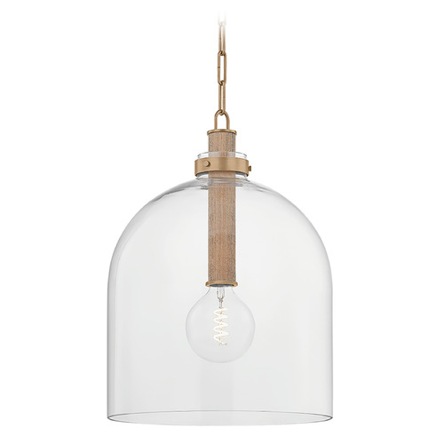 Troy Lighting Kori Patina Brass LED Pendant Light with Bowl / Dome Shade