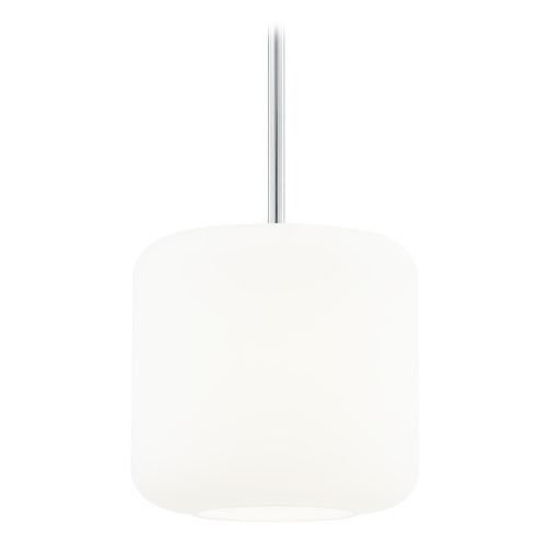 Design Classics Lighting Fest Chrome Mini-Pendant Light with Medium Satin White Drum Glass 531-26 GL1070-WH