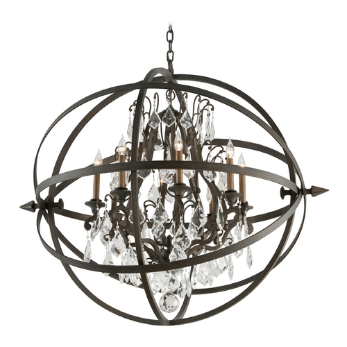 Troy Lighting Byron 40-Inch Crystal Orb Chandelier in Vintage Bronze by Troy Lighting F2998