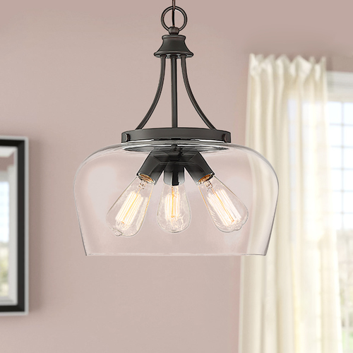 Savoy House Octave 15-Inch 3-Light Pendant in English Bronze with Clear Glass 7-4034-3-13