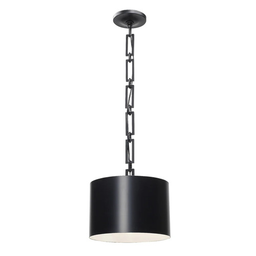 Alston 12-Inch Pendant in Matte Black & White by Crystorama Lighting