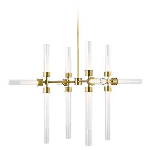 Linger 12-Light LED Chandelier in Natural Brass by Visual Comfort Modern