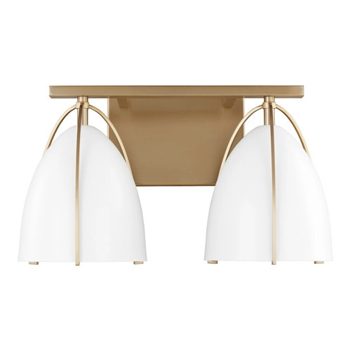 Norman 15-Inch Vanity Light in Satin Brass by Visual Comfort Studio