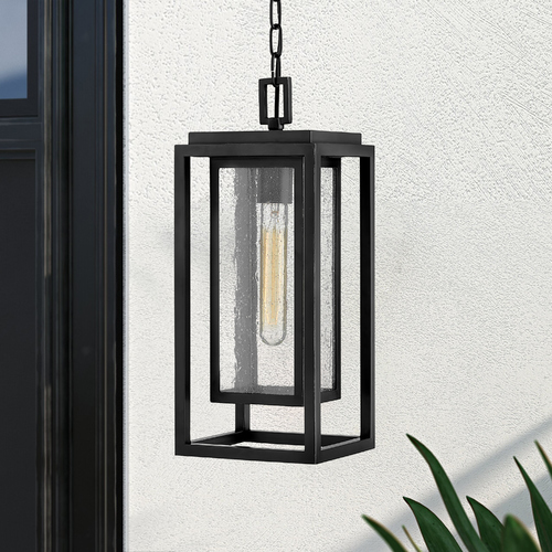 Republic 16.75-Inch 12V Outdoor Hanging Lantern in Black by Hinkley Lighting