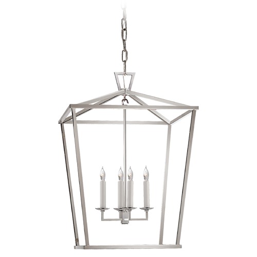 Visual Comfort Signature Collection E.F. Chapman Darlana Medium Lantern in Nickel by Visual Comfort Signature CHC2165PN