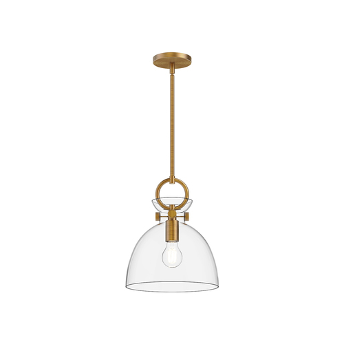 Alora Lighting Waldo Aged Gold Pendant Light with Bowl / Dome Shade