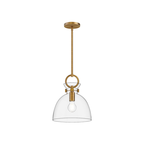 Alora Lighting Alora Lighting Waldo Aged Gold Pendant Light with Bowl / Dome Shade PD411811AGCL