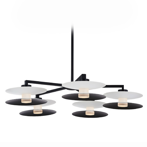Kalco Lighting Fresno White and Matte Black LED Chandelier