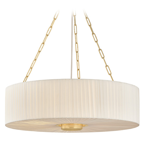 Hudson Valley Lighting Camby Aged Brass LED Pendant Light with Drum Shade