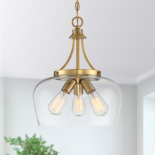 Savoy House Savoy House Octave Warm Brass Pendant with Clear Glass 7-4034-3-322