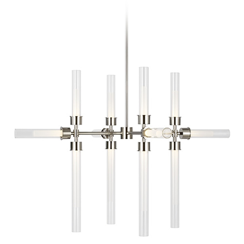 Visual Comfort Modern Collection Linger 12-Light LED Chandelier in Nickel by Visual Comfort Modern 700LNG12N-LED930