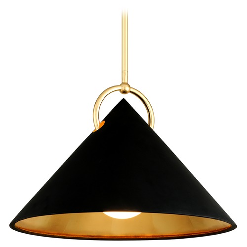 Corbett Lighting Charm Black & Gold Leaf Pendant by Corbett Lighting 289-41