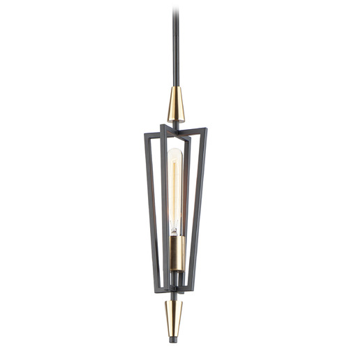 Maxim Lighting Wings Black & Satin Brass Mini-Pendant Light