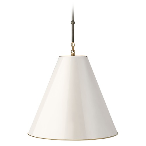 Visual Comfort Signature Collection Thomas OBrien Goodman Pendant in Bronze & Brass by Visual Comfort Signature TOB5091BZHABAW
