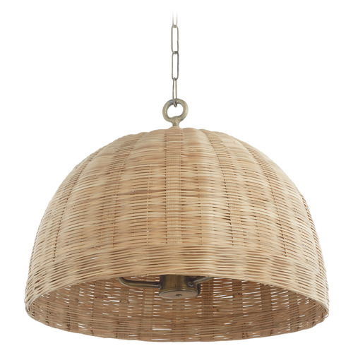 Wicker Artisan Brass Pendant by Quorum Lighting
